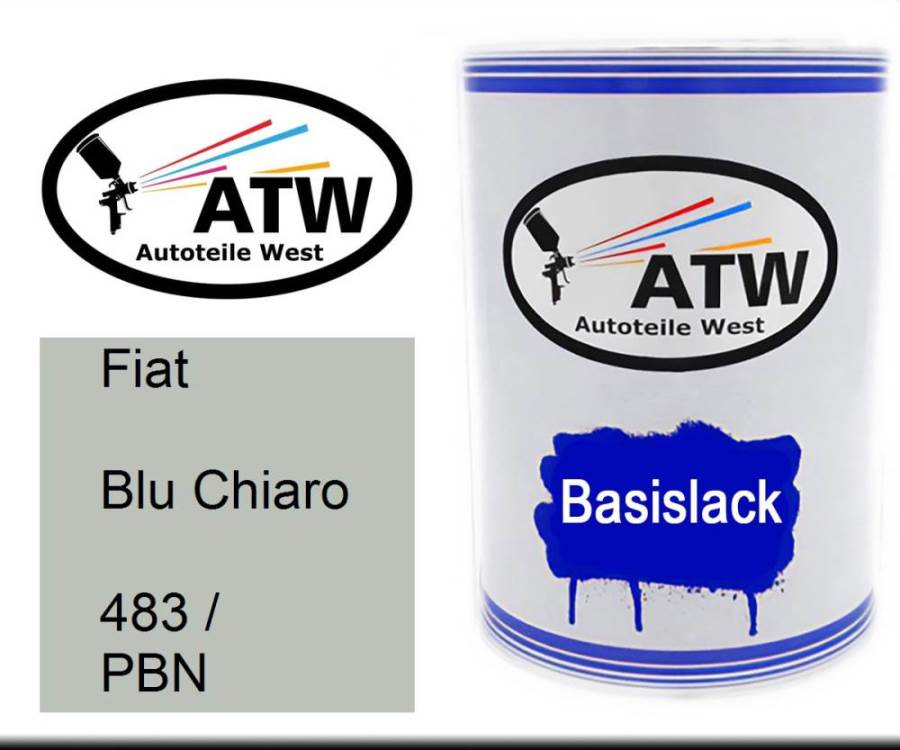 Fiat, Blu Chiaro, 483 / PBN: 500ml Lackdose, von ATW Autoteile West.